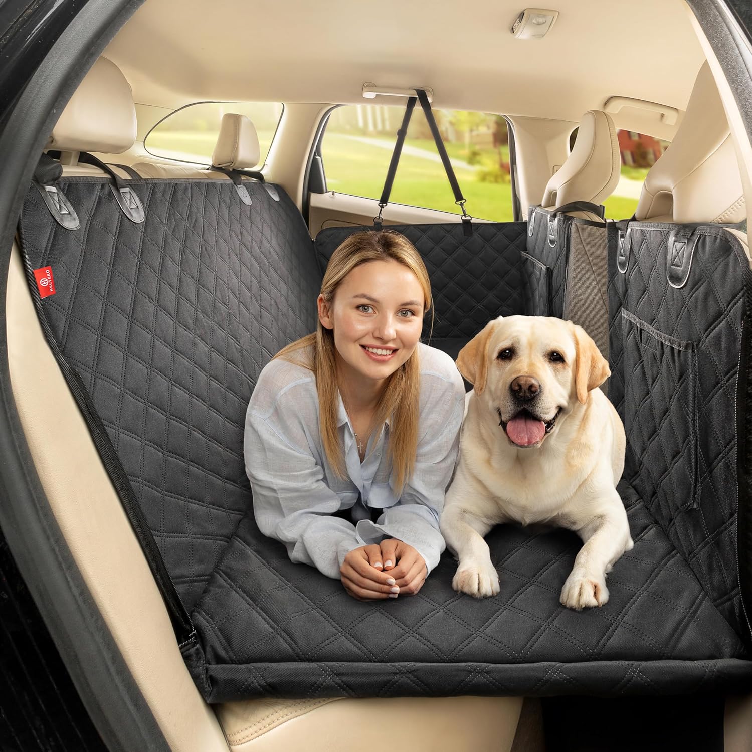 Car Seat Cover - Großer Hunde-Autositzbezug, strapazierfähige Hängematte mit Reißverschluss,