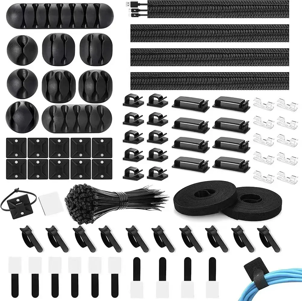Car Cable Organizer - 173-teiliges Kabelorganisations-Set, Büro-Kabelmanagement-Kit, Kabelbinder für Auto,