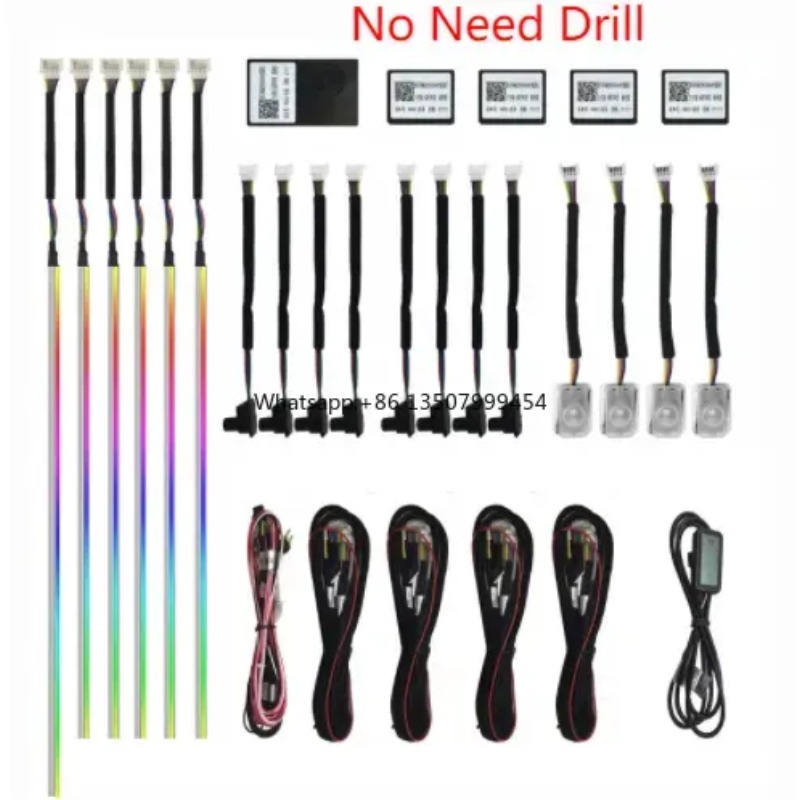 Car Led Light - A80 64-Farben LED Ambientebeleuchtung Acrylstreifen 18-in-1